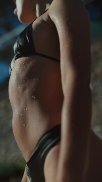 Stunning Summer Swimwear Featuring Beautiful Water Droplets Reflecting the Sunshine
