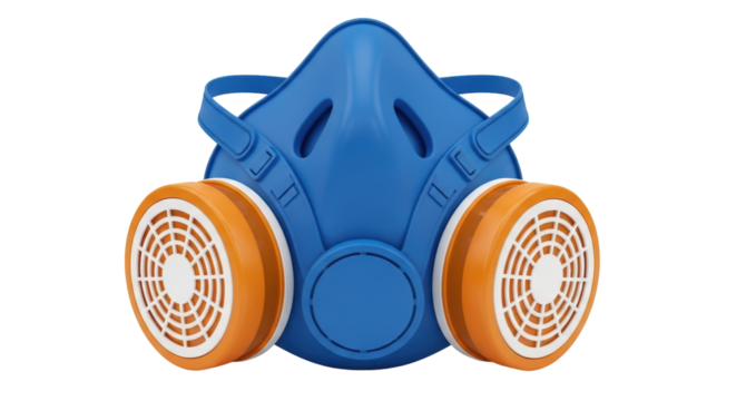 Isolated Blue Respirator Mask