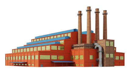 Isolated Industrial Factory Building