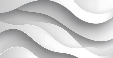 Obraz premium Abstract white and gray background with wavy lines, 