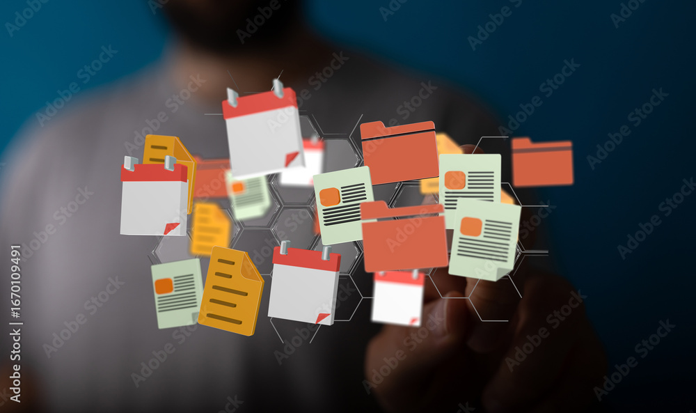 Aufkleber improve workflow with efficient digital file management. organize documents, calendars, and folders 