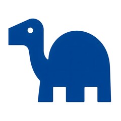 Playful Dinosaur Blue Icon: Creative Expression in Modern Children's Art with Whimsical Geometric Design and Vibrant Color Palette