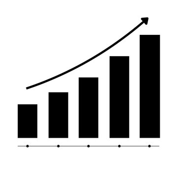 business graph with arrow