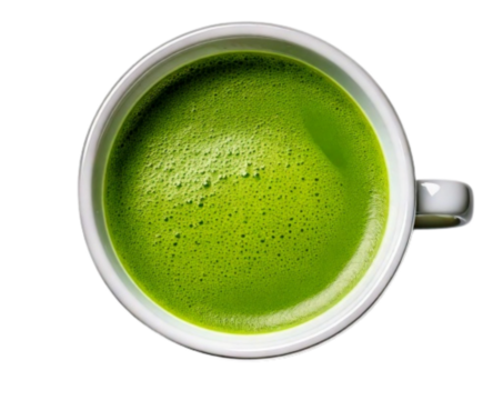  Minimalist Ceramic Cup of Matcha Tea with Frothy Surface PNG