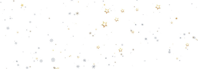 Beautiful winter background with gold stars and silver snowflakes. Perfect for holidays!