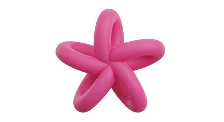 Isolated Pink Star Twisted Shape 3D Render