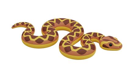 Isolated Cartoon Snake with Scale Pattern