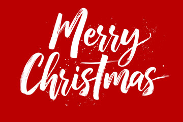 Holiday poster features modern typography with Merry Christmas lettering. Stylish seasonal design conveys joy and warmth for Christmas eve and New Year decor.