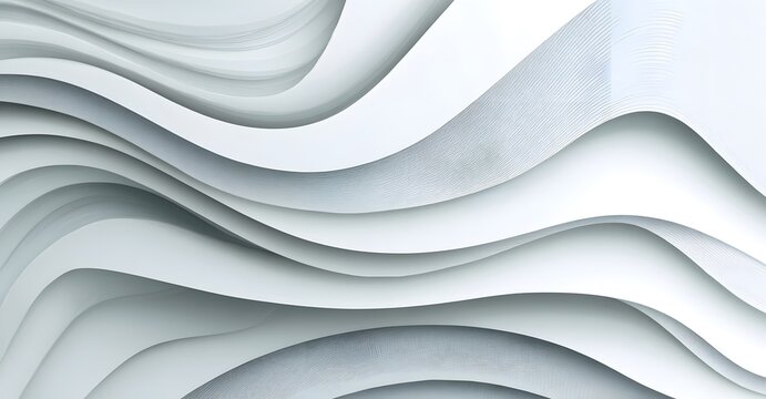 Abstract white and gray background with wavy lines, 