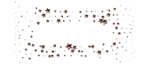 Beautiful image of rose gold stars scattered on white. Perfect for holidays or celebrations.
