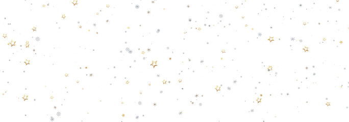 Beautiful festive background with gold and silver stars. Perfect for holiday cards, invitations, and more.