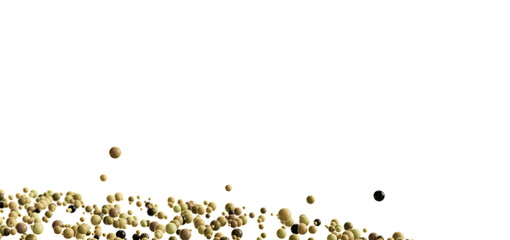 Naklejka premium Download this free stock photo of abstract beige and black spheres falling on a white background.