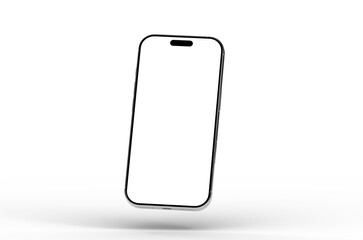 High-quality image of a modern smartphone with a blank screen, perfect for app presentations or website designs.  Download now!
