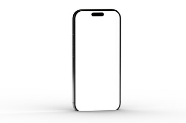 Clean smartphone mockup with blank screen, perfect for app presentations or website designs.  High-resolution image.