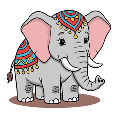 Indian elephant in vector.