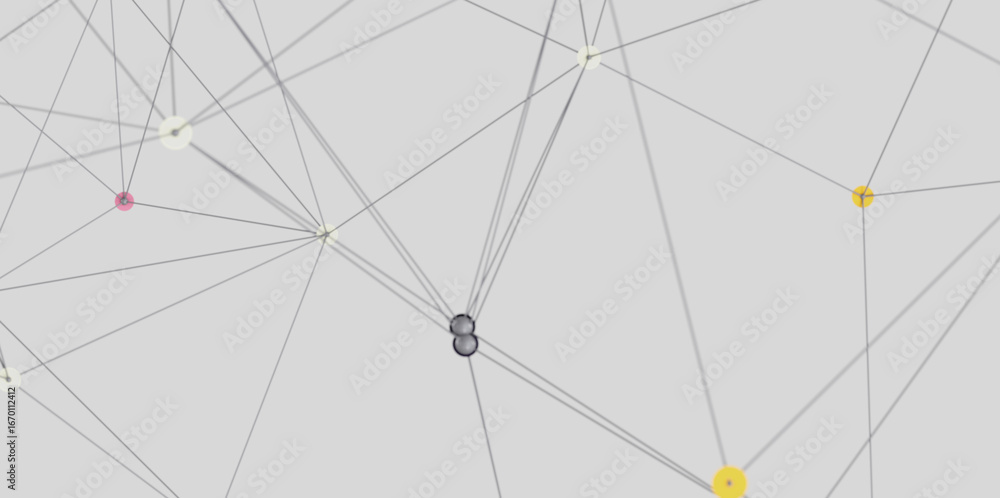 Poster stock photo of abstract network connection. dots and lines on grey background. ideal for technology,