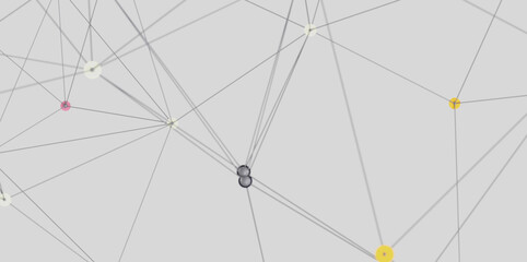Stock photo of abstract network connection. Dots and lines on grey background.  Ideal for technology, connectivity concepts.