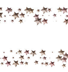 Beautiful image of rose gold stars scattered on a white background, perfect for festive designs.