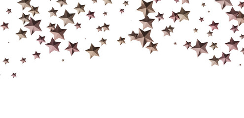 Beautiful image of rose gold stars falling on a white background. Perfect for backgrounds, cards, and more!