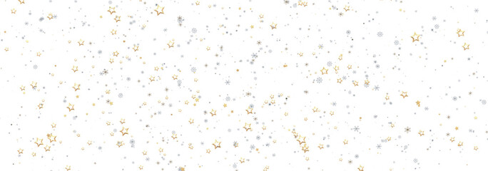Sparkling festive background with gold and silver stars. Perfect for holidays and celebrations.