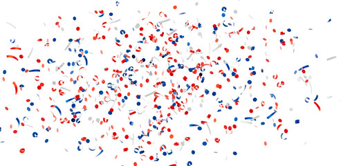 Download this festive image of red, white, and blue confetti for your celebratory designs. Perfect for holidays!