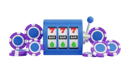 Isolated Slot Machine With Chips
