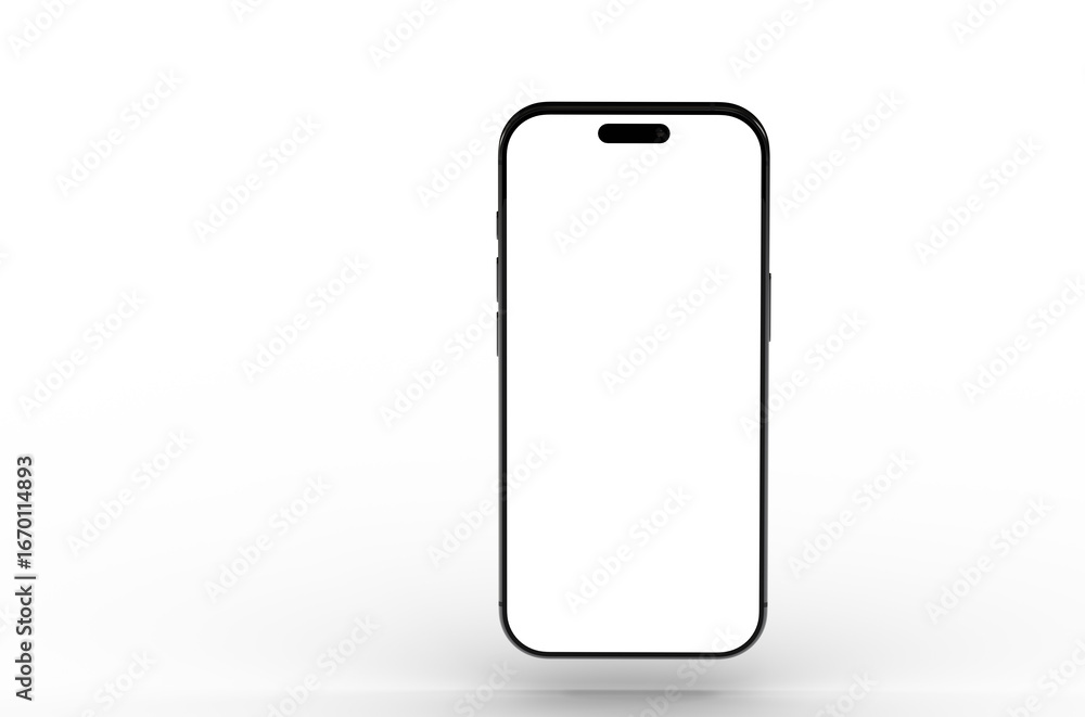 Poster high-quality image of a modern smartphone with a blank screen, perfect for app presentations or webs