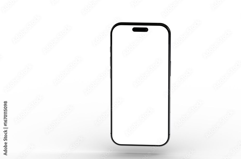 Poster high-quality image of a modern smartphone with a blank screen, perfect for app presentations or webs