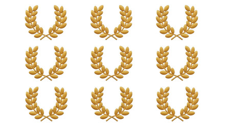 Isolated Laurel Wreath Set