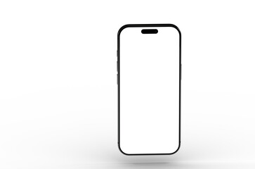 Clean image of a black smartphone with a blank screen, perfect for app presentations or website mockups.