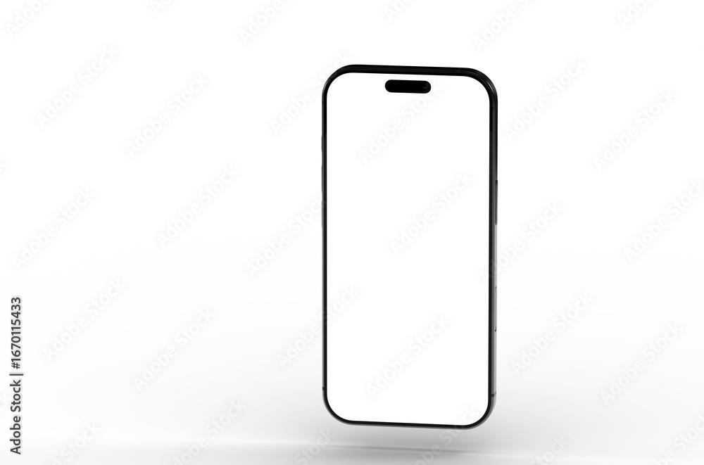 Poster high-quality image of a modern smartphone with a blank screen, perfect for app presentations or webs