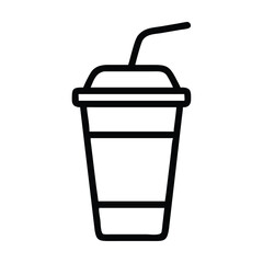 Milkshake Icon Black White Isolated Vector Stock Vector