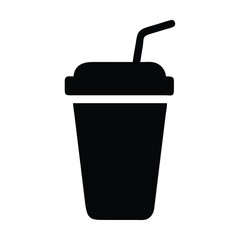 Milkshake Icon Black White Isolated Vector Stock Vector