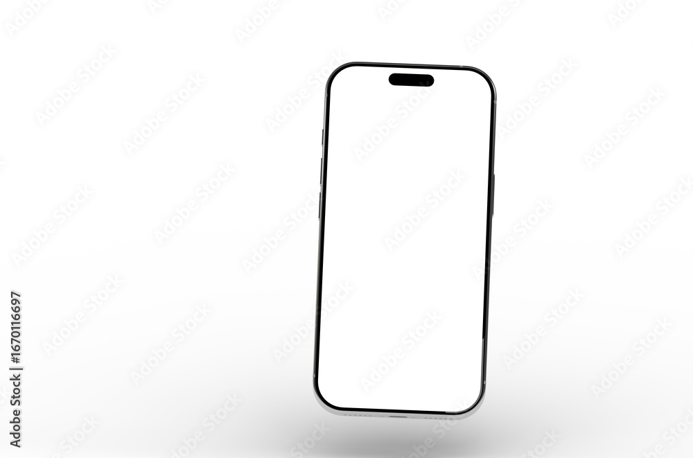 Poster high-quality image of a modern smartphone with a blank screen, perfect for app presentations or webs