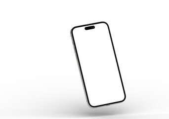 High-quality photo of a smartphone with a blank screen, perfect for app presentations or website mockups.