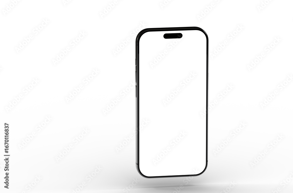 Poster high-quality image of a modern smartphone with a blank screen, perfect for app presentations or webs