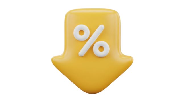 Isolated Yellow Arrow Discount Percent