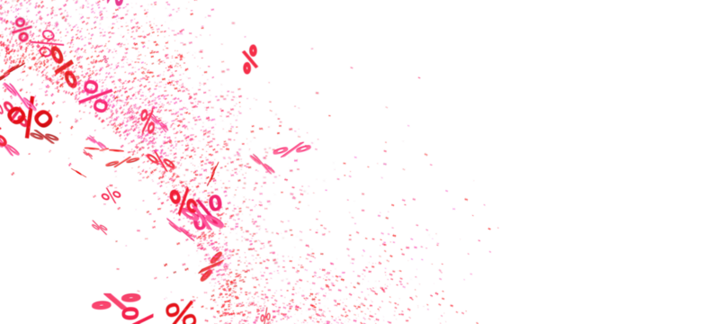 Abstract background with pink and red percentage symbols. Perfect for sales, discounts, and promotions.