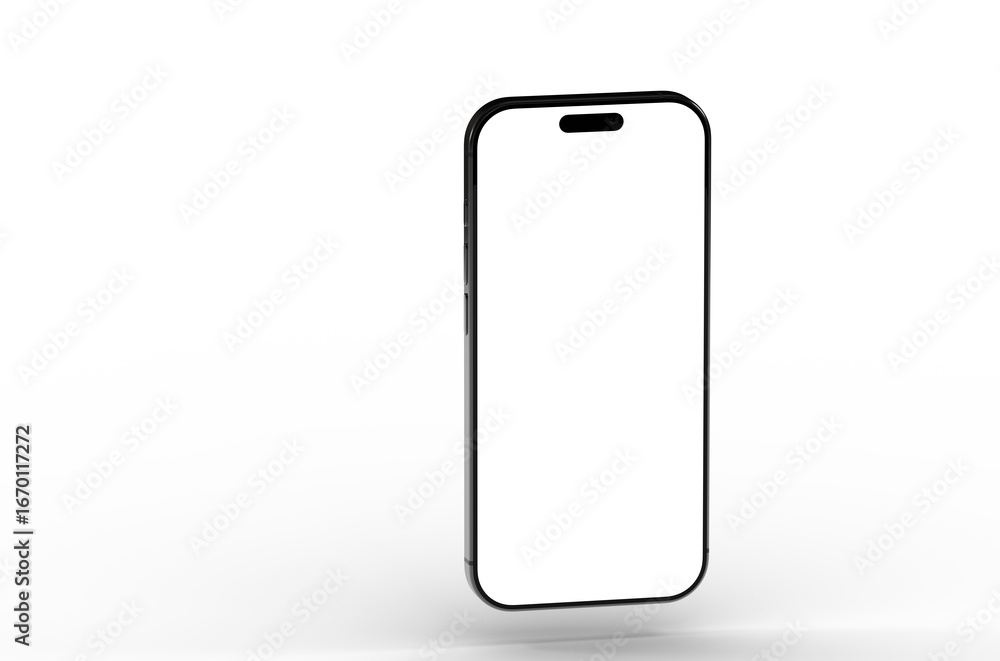 Poster high-quality image of a modern smartphone with a blank screen, perfect for app presentations or webs