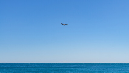 Avion survolant la mer