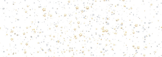 Sparkling festive background with gold and silver stars. Perfect for Christmas, holidays, and celebrations.