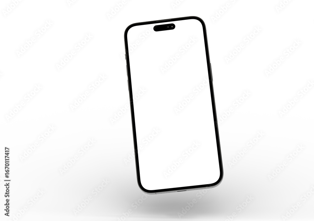 Poster high-quality image of a modern smartphone with a blank screen, perfect for app presentations or webs