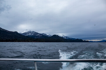 snow covered mountains Nahuel Huapi lake Bariloche Argentina Patagonia