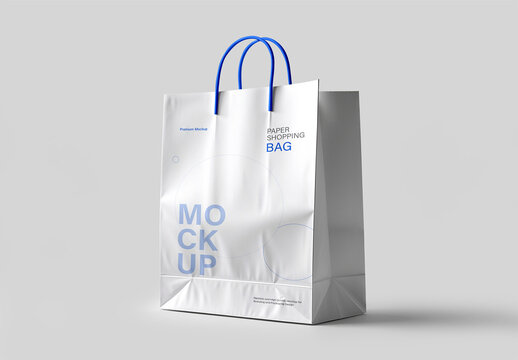 Isolated Paper Bag Mockup PSD for Branding