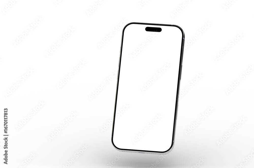 Poster high-quality image of a modern smartphone with a blank screen, perfect for app presentations or webs