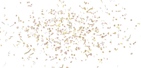 Beautiful image of gold and pink confetti falling. Perfect for celebrations, parties, and festive designs.