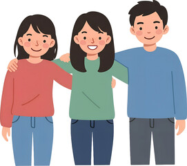 Fototapeta premium 사진을 찍기 위해 모여 포즈하는 사람들 일러스트 : People Posing for a Group Photo Illustration