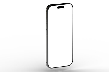 High-quality image of a black smartphone with a blank screen, perfect for app presentations or website mockups. Download now!