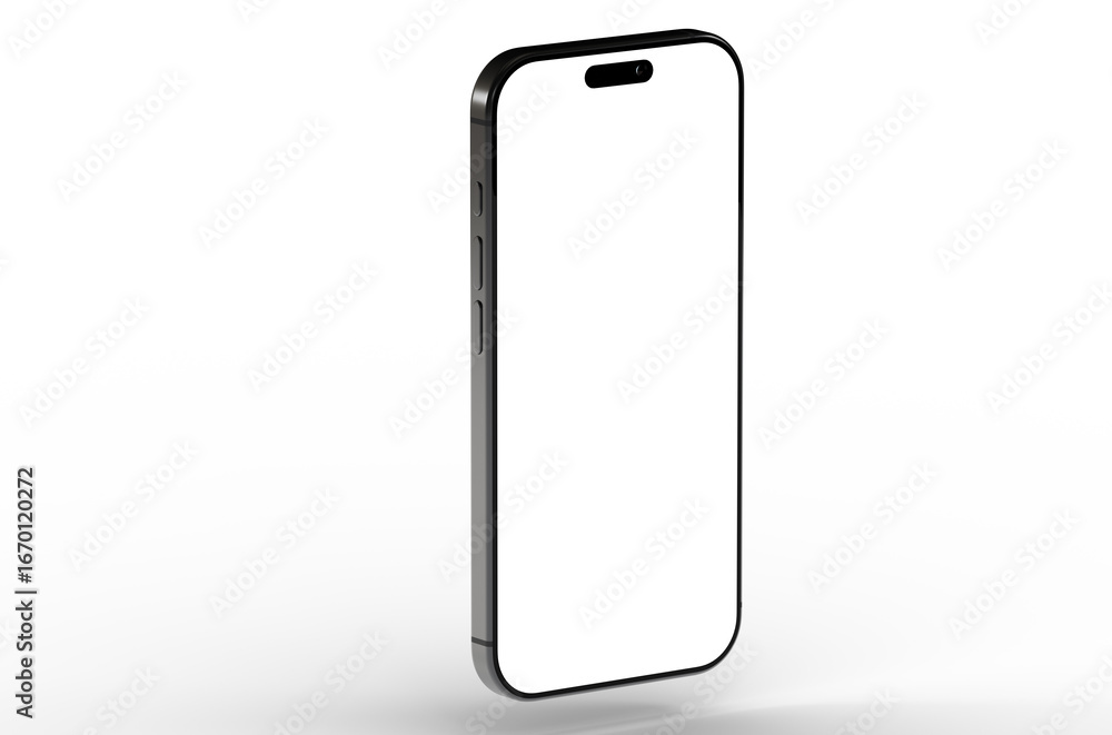 Poster high-quality image of a modern smartphone with a blank screen, perfect for app presentations or webs