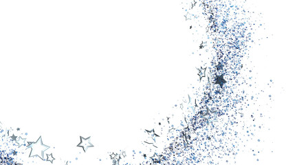 Elegant silver glitter stars on white background. Perfect for cards, invitations, and more.